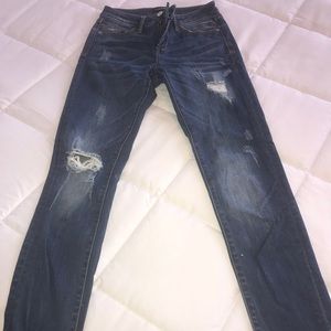 BEBE distressed skinny jeans